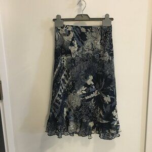 Blue and white patterned skirt, Reitman Petites